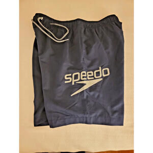 Speedo Men's Navy Blue Swim Shorts Size Large Summer Vacation Beach Pockets